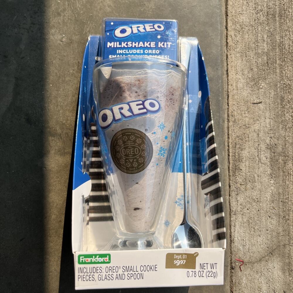 Oreo Milkshake Kit Expiration For Cookies June 2026 Collectors Glass, Spoon